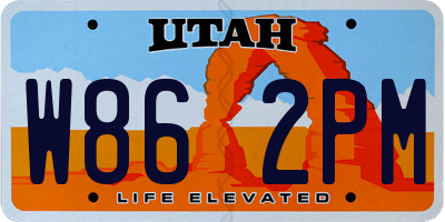 UT license plate W862PM
