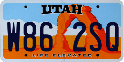 UT license plate W862SQ