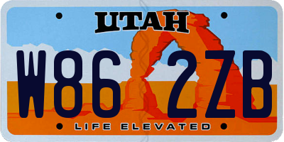 UT license plate W862ZB
