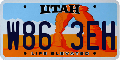 UT license plate W863EH