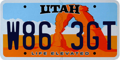 UT license plate W863GT