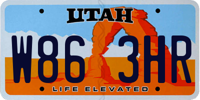 UT license plate W863HR
