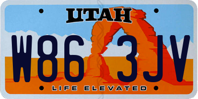 UT license plate W863JV
