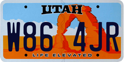 UT license plate W864JR