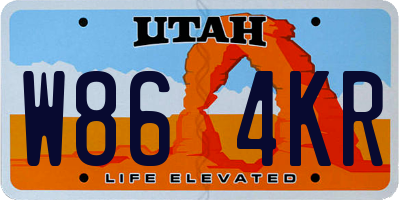 UT license plate W864KR