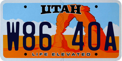 UT license plate W864OA