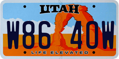 UT license plate W864OW