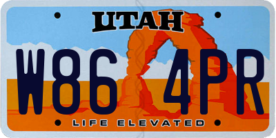 UT license plate W864PR
