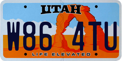 UT license plate W864TU