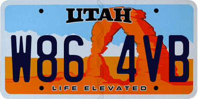UT license plate W864VB