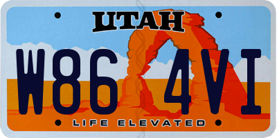 UT license plate W864VI