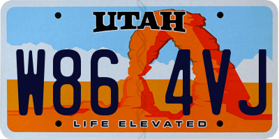UT license plate W864VJ