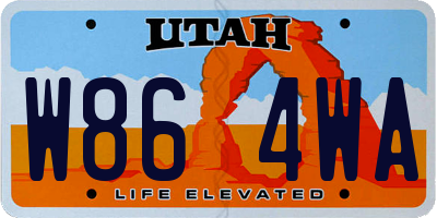 UT license plate W864WA