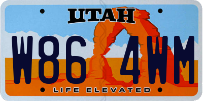 UT license plate W864WM