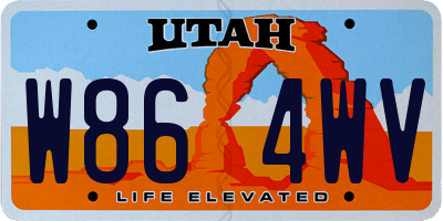 UT license plate W864WV