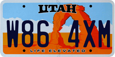 UT license plate W864XM