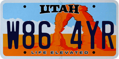 UT license plate W864YR