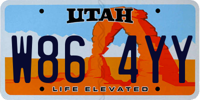 UT license plate W864YY