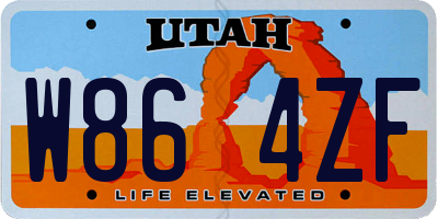 UT license plate W864ZF