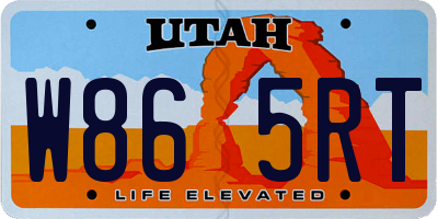 UT license plate W865RT