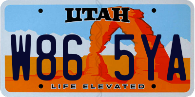 UT license plate W865YA