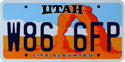 UT license plate W866FP