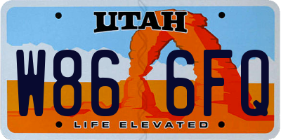 UT license plate W866FQ