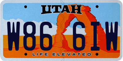 UT license plate W866IW