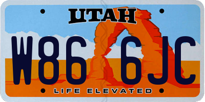 UT license plate W866JC