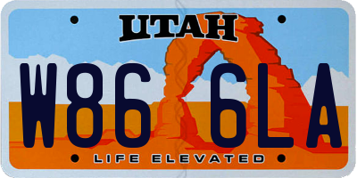 UT license plate W866LA