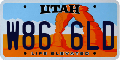 UT license plate W866LD