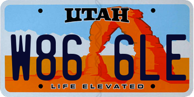 UT license plate W866LE