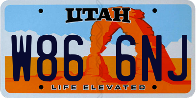 UT license plate W866NJ