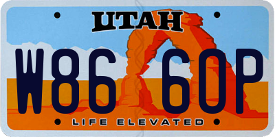 UT license plate W866OP