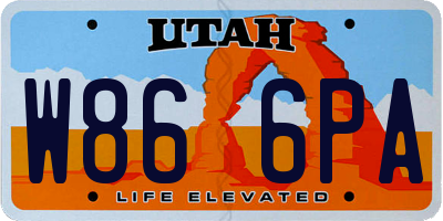 UT license plate W866PA