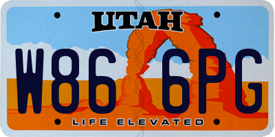 UT license plate W866PG