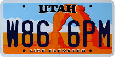 UT license plate W866PM