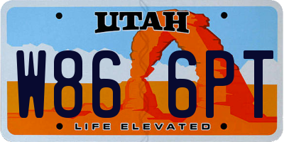 UT license plate W866PT