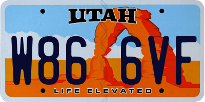 UT license plate W866VF