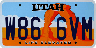 UT license plate W866VM