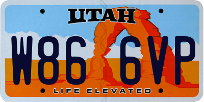 UT license plate W866VP