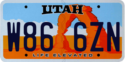 UT license plate W866ZN