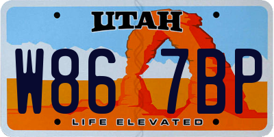 UT license plate W867BP