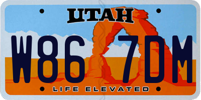UT license plate W867DM