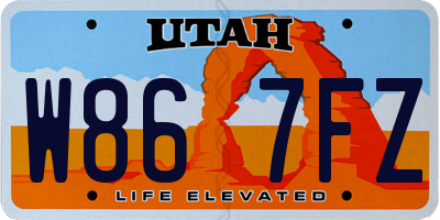UT license plate W867FZ