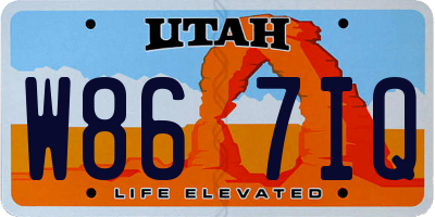 UT license plate W867IQ