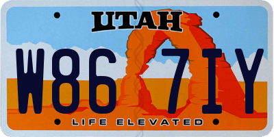 UT license plate W867IY