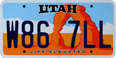 UT license plate W867LL