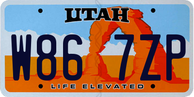 UT license plate W867ZP