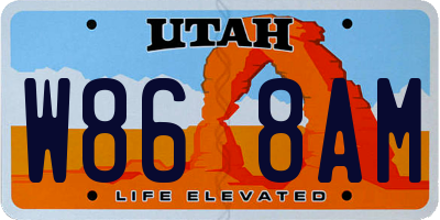 UT license plate W868AM